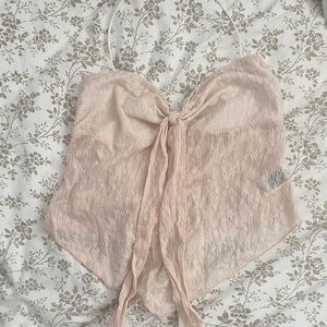 Lace Halter Top in Light Pink
